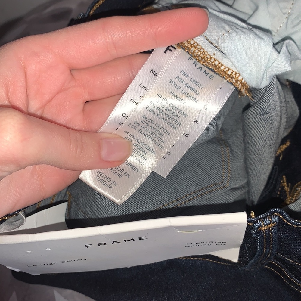 Frame Denim | Le High Skinny Blue Dark Wash Size 26 NEW - Picture 7 of 9